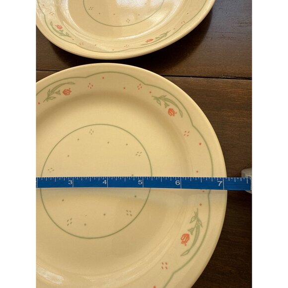 Corelle By Corning Calico Rose Floral Rim 4 Beige Bread Plates 7.25 inch USA - Picture 5 of 5